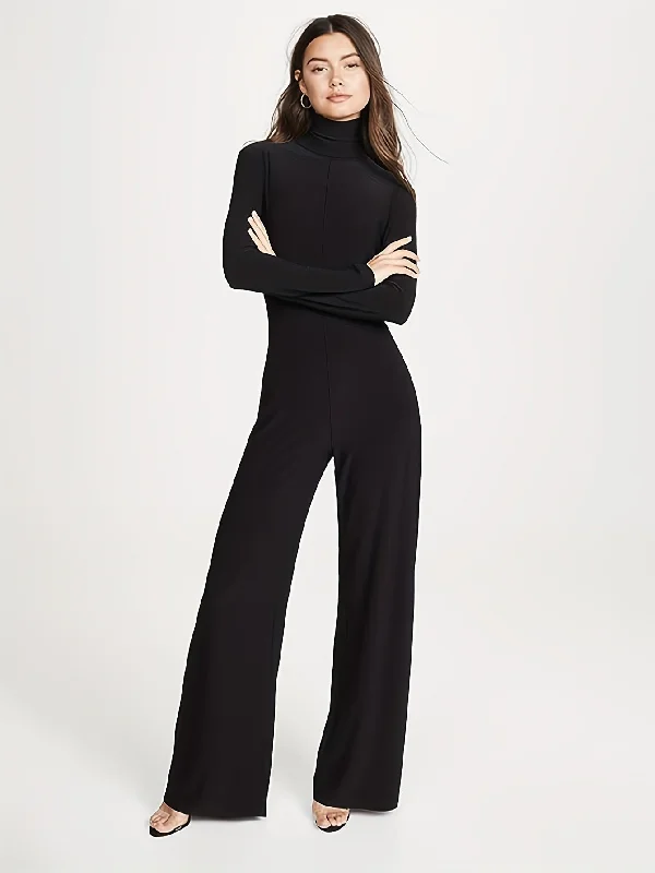 Special Price Sixsr Mock Neck Wide Leg Jumpsuit, Casual Long Sleeve Jumpsuit For Spring & Fall, Women's Clothing Special Price Sixsr Mock Neck Wide Leg Jumpsuit, Casual Long Sleeve Jumpsuit For Spring & Fall, Women's Clothing