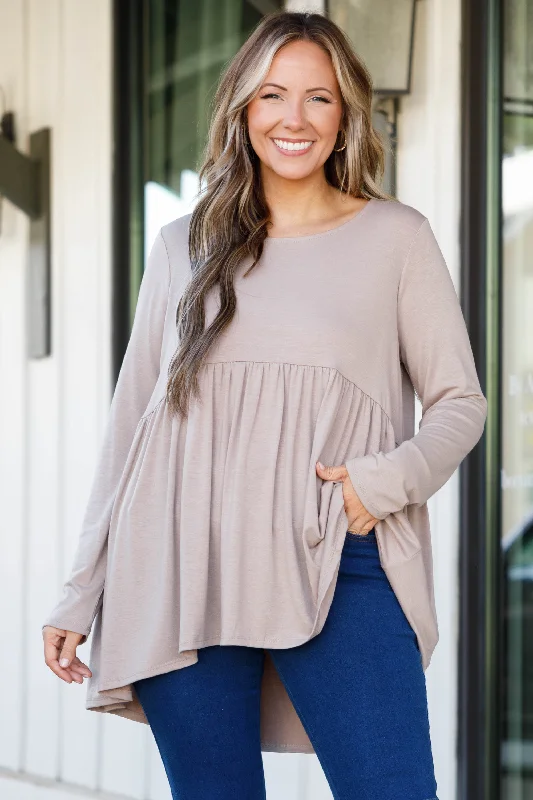 Massive Deal Dear My Love Top, Ash Mocha