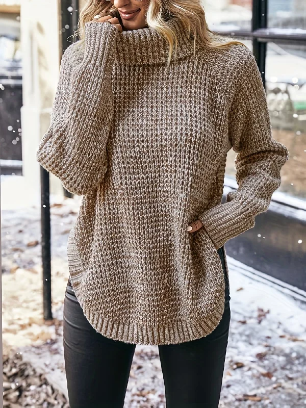 Weekend Specials to Savor Sixsr Solid Turtle Neck Pullover Sweater, Casual Long Sleeve Raglan Shoulder Sweater For Fall & Winter, Women's Clothing Weekend Specials to Savor Sixsr Solid Turtle Neck Pullover Sweater, Casual Long Sleeve Raglan Shoulder Sweater For Fall & Winter, Women's Clothing