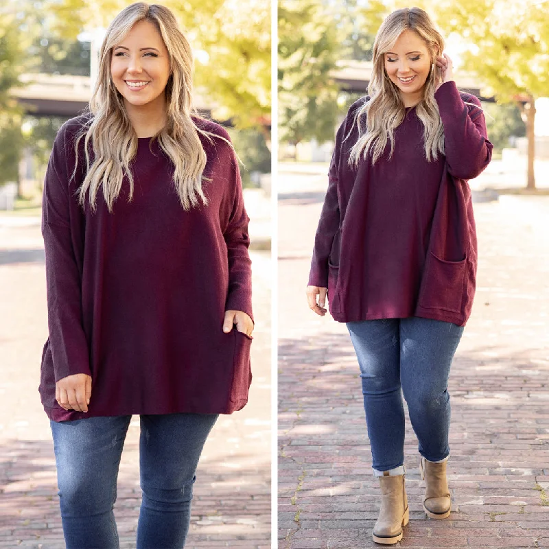 Discount Mania Snow Whispers Tunic, Mulberry