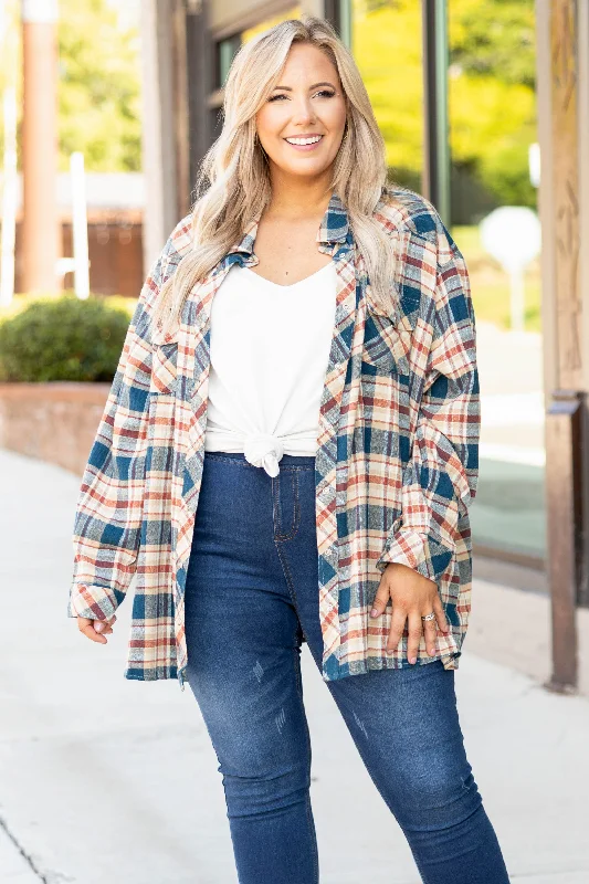 Weekend Offers That Shine Work Hard Flannel, Multi Navy