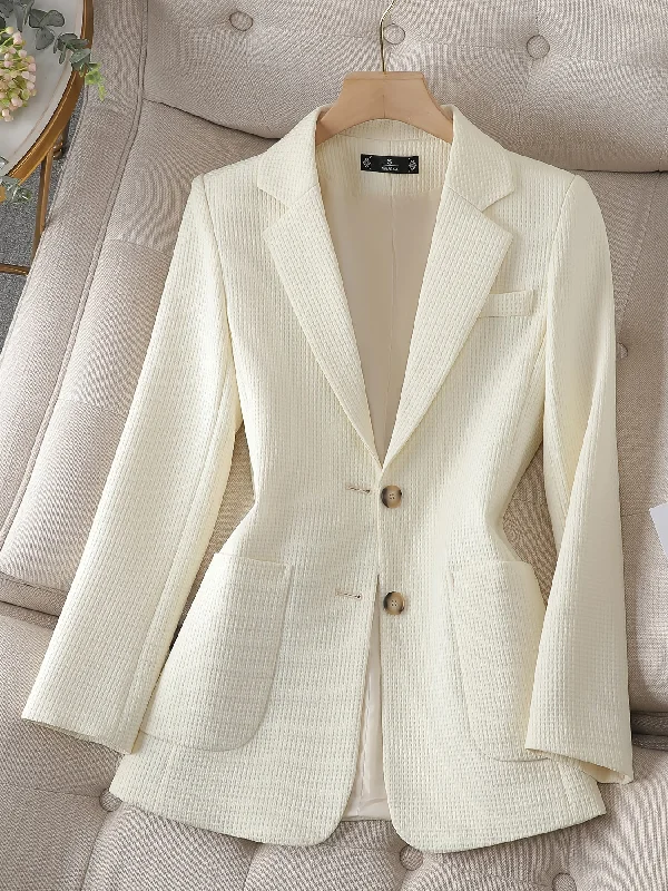 Value Deals Sixsr Solid Button Front Tunic Blazer, Elegant Lapel Long Notched Neck Sleeve Blazer For Office & Work, Women's Clothing Value Deals Sixsr Solid Button Front Tunic Blazer, Elegant Lapel Long Notched Neck Sleeve Blazer For Office & Work, Women's Clothing