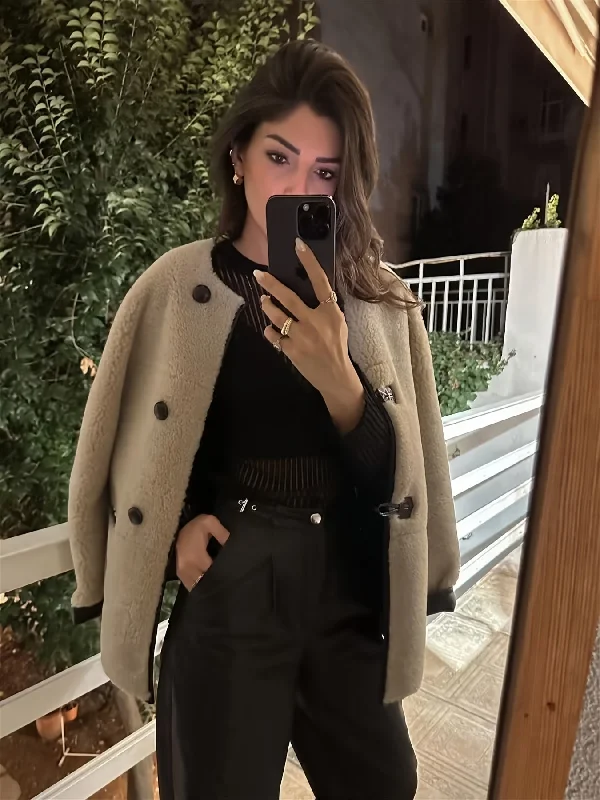 Final Offer Sixsr Faux Fur Button Front Coat, Casual Long Sleeve Coat For Fall & Winter, Women's Clothing