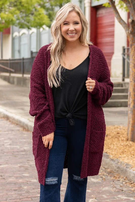 Weekend Deals to Brighten Your Day All The Warmth Cardigan, Burgundy