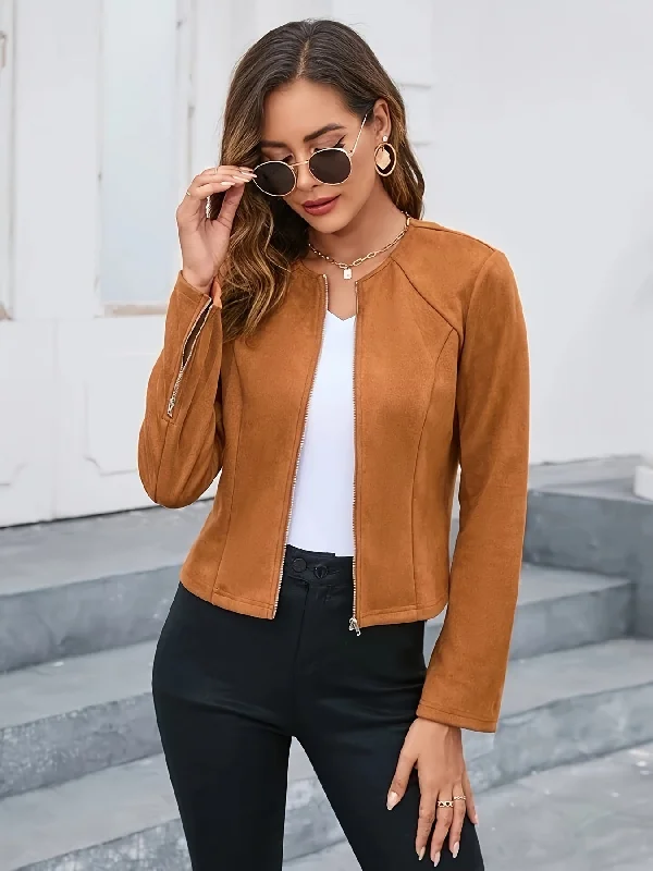 Stock Clearance Sixsr Solid Color Zip-up Biker Jacket, Casual Long Sleeve Jacket, Women's Clothing Stock Clearance Sixsr Solid Color Zip-up Biker Jacket, Casual Long Sleeve Jacket, Women's Clothing