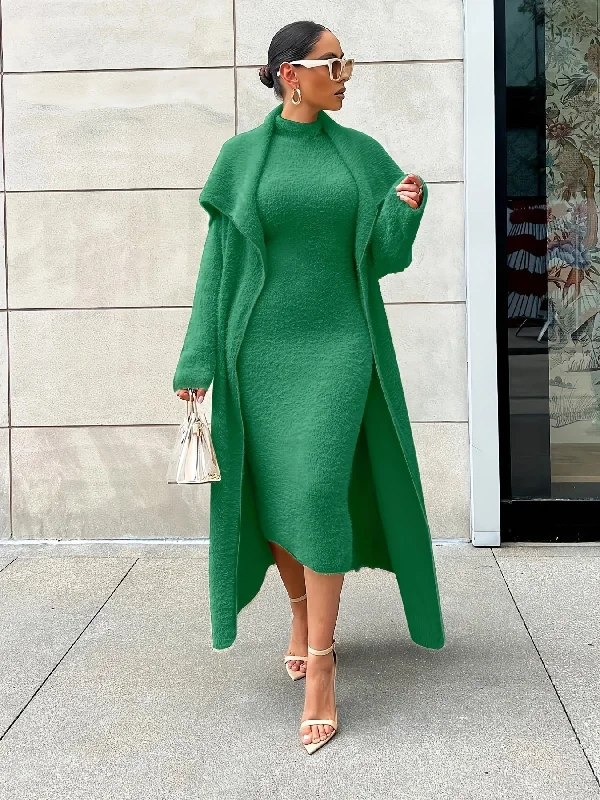 Limited Offer Sixsr Plus Size Elegant Outfits Set, Women's Plus Solid Flannel Long Sleeve Shawl Collar Cardigan & Mock Neck Tank Bodycon Midi Dress Outfits Two Piece Set Limited Offer Sixsr Plus Size Elegant Outfits Set, Women's Plus Solid Flannel Long Sleeve Shawl Collar Cardigan & Mock Neck Tank Bodycon Midi Dress Outfits Two Piece Set