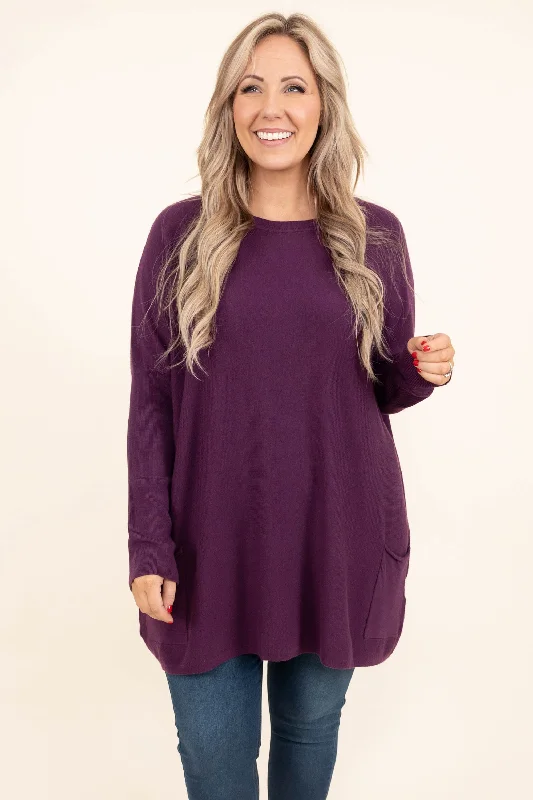 Half Price The Thrill Of The Day Sweater, Plum
