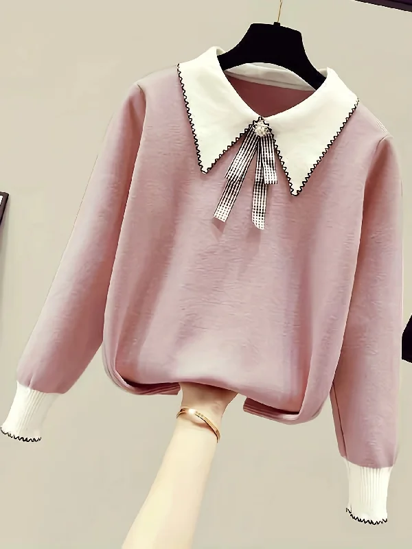 Time-Sensitive Sixsr Long Sleeve Shirt Collar Sweater, Spring & Fall Elegant Casual Warm Sweater, Women's Clothing Time-Sensitive Sixsr Long Sleeve Shirt Collar Sweater, Spring & Fall Elegant Casual Warm Sweater, Women's Clothing