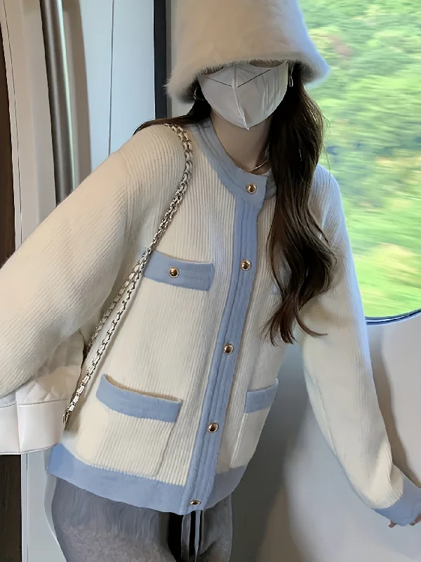 Mega Sale Sixsr Color Block Button Front Cardigan, Casual Long Sleeve Outwear, Women's Clothing Mega Sale Sixsr Color Block Button Front Cardigan, Casual Long Sleeve Outwear, Women's Clothing