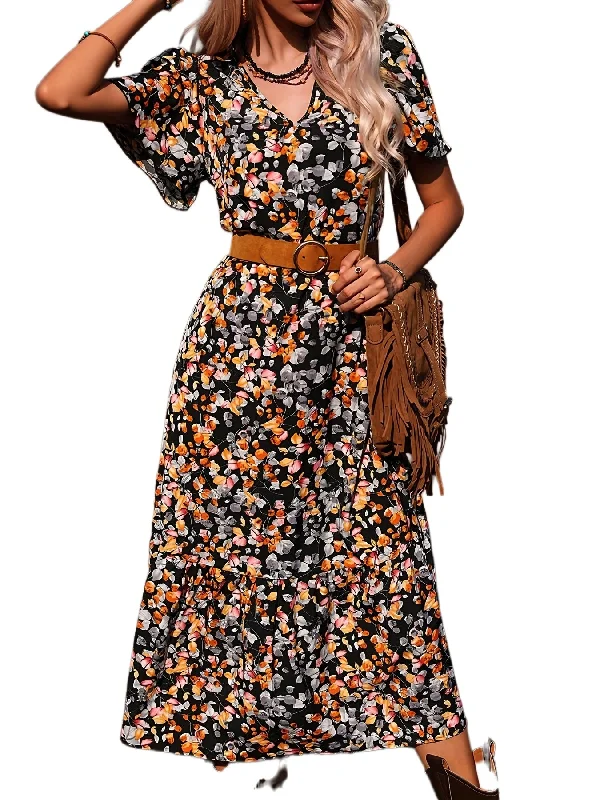 Extra Discount Sixsr Floral Print V Neck Dress, Casual Short Sleeve Ruffle Trim Summer Dress, Women's Clothing Extra Discount Sixsr Floral Print V Neck Dress, Casual Short Sleeve Ruffle Trim Summer Dress, Women's Clothing