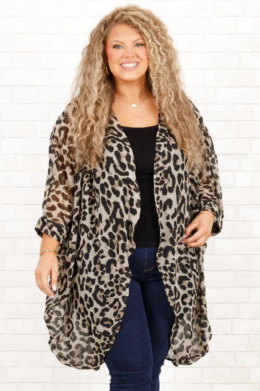 Unmissable Sale Happy Tonight Kimono, Grey