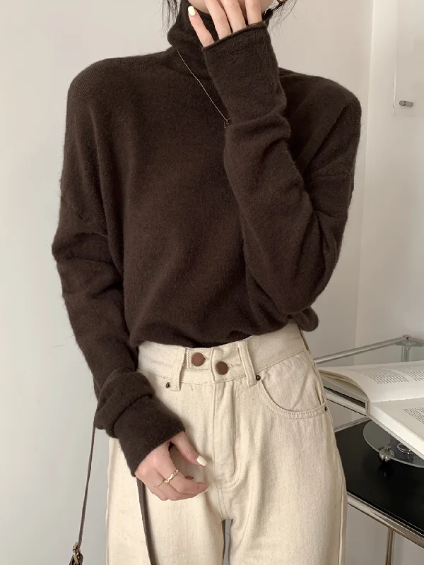 Big Deal Sixsr Solid Turtle Neck Pullover Sweater, Casual Long Sleeve Versatile Inner Wear Sweater, Women's Clothing Big Deal Sixsr Solid Turtle Neck Pullover Sweater, Casual Long Sleeve Versatile Inner Wear Sweater, Women's Clothing