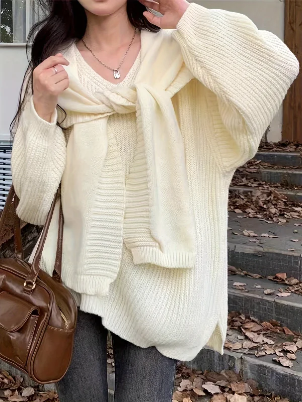 Special Buy Sixsr Solid Hooded Knitted Pullover Sweater, Casual Long Sleeve Sweater For Fall & Winter, Women's Clothing Special Buy Sixsr Solid Hooded Knitted Pullover Sweater, Casual Long Sleeve Sweater For Fall & Winter, Women's Clothing