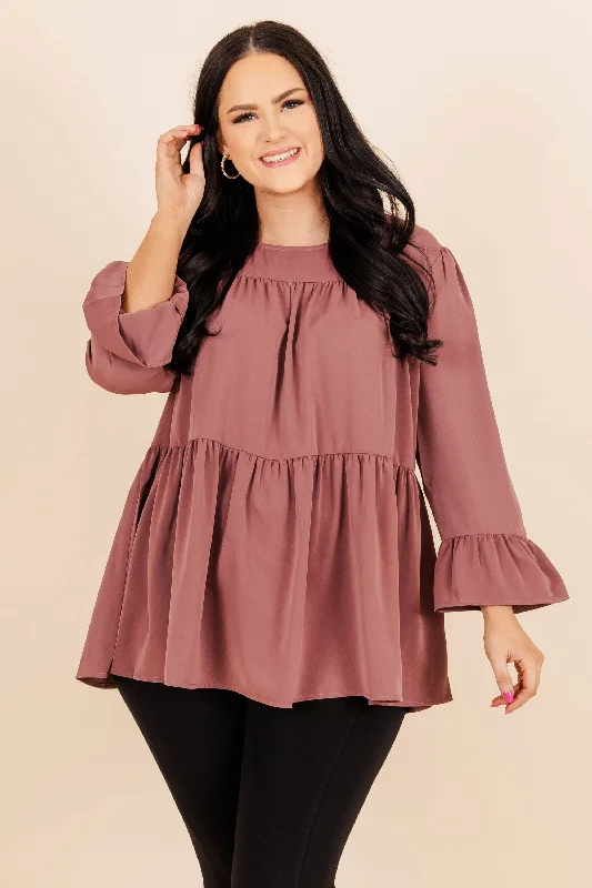 Exclusive Weekend Offers Inside Day Dreaming About You Top, Mauve