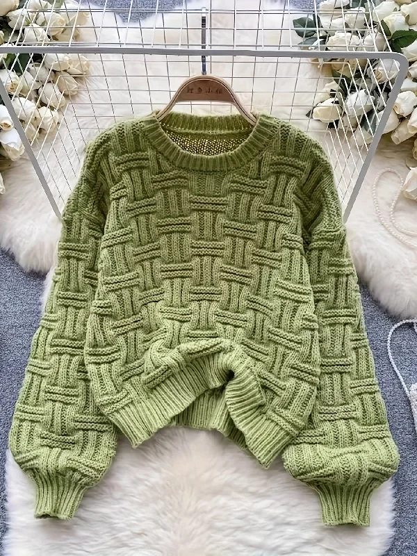Crazy Deal Sixsr Solid Crew Neck Pullover Sweater, Casual Long Sleeve Loose Sweater For Fall & Winter, Women's Clothing Crazy Deal Sixsr Solid Crew Neck Pullover Sweater, Casual Long Sleeve Loose Sweater For Fall & Winter, Women's Clothing