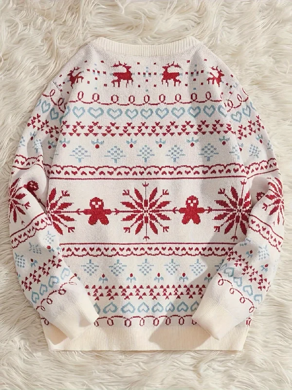 Weekend Offers That Please Sixsr Christmas Snowflake Pattern Knitted Pullover Sweater, Casual Long Sleeve Sweater For Fall & Winter, Women's Clothing Weekend Offers That Please Sixsr Christmas Snowflake Pattern Knitted Pullover Sweater, Casual Long Sleeve Sweater For Fall & Winter, Women's Clothing