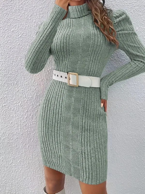 Weekend Deals You Can't Resist Sixsr Turtleneck Solid Sweater Dress, Casual Long Sleeve Bodycon Mini Dress, Women's Clothing Weekend Deals You Can't Resist Sixsr Turtleneck Solid Sweater Dress, Casual Long Sleeve Bodycon Mini Dress, Women's Clothing