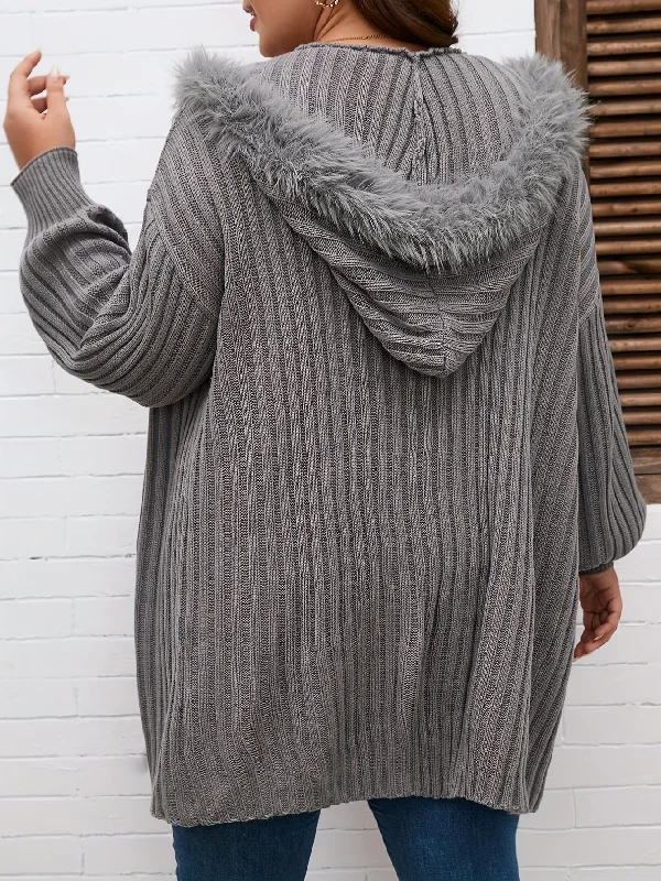 Weekend Savings Sensation Sixsr Solid Open Front Rib Knit Cardigan, Casual Hooded Long Sleeve Loose Sweater Coat, Women's Clothing Weekend Savings Sensation Sixsr Solid Open Front Rib Knit Cardigan, Casual Hooded Long Sleeve Loose Sweater Coat, Women's Clothing