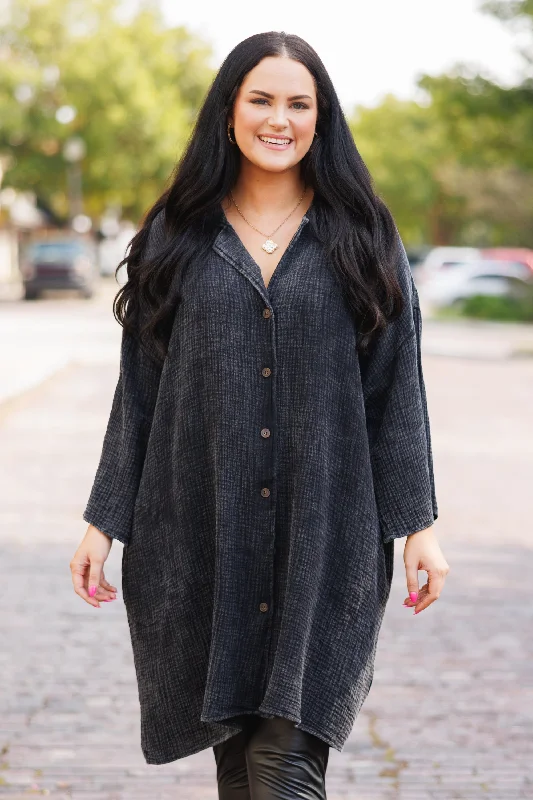 Weekend Savings Bonanza Tear It Down Tunic, Black
