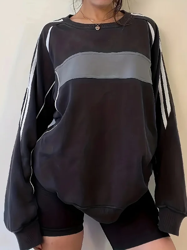 Reduced Rates Sixsr Color Block Long Sleeve Crew Neck Sweatshirt, Loose Pullover Sports Top, Women's Clothing Reduced Rates Sixsr Color Block Long Sleeve Crew Neck Sweatshirt, Loose Pullover Sports Top, Women's Clothing