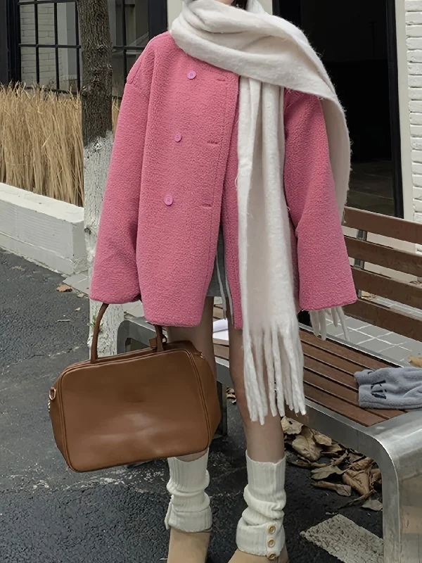 Great Deal Sixsr Button Front Fuzzy Jacket, Elegant Long Sleeve Drop Shoulder Coat For Fall & Winter, Women's Clothing Great Deal Sixsr Button Front Fuzzy Jacket, Elegant Long Sleeve Drop Shoulder Coat For Fall & Winter, Women's Clothing