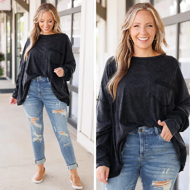 Today Only Moonless Nights Top, Black