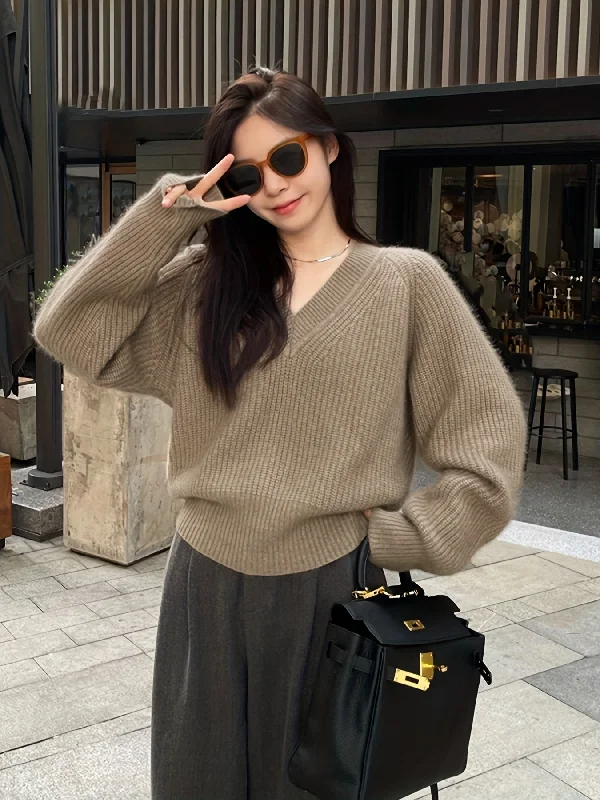 Weekend Specials to Celebrate Sixsr Solid Knit Pullover Sweater, Casual V Neck Long Sleeve Sweater, Women's Clothing Weekend Specials to Celebrate Sixsr Solid Knit Pullover Sweater, Casual V Neck Long Sleeve Sweater, Women's Clothing