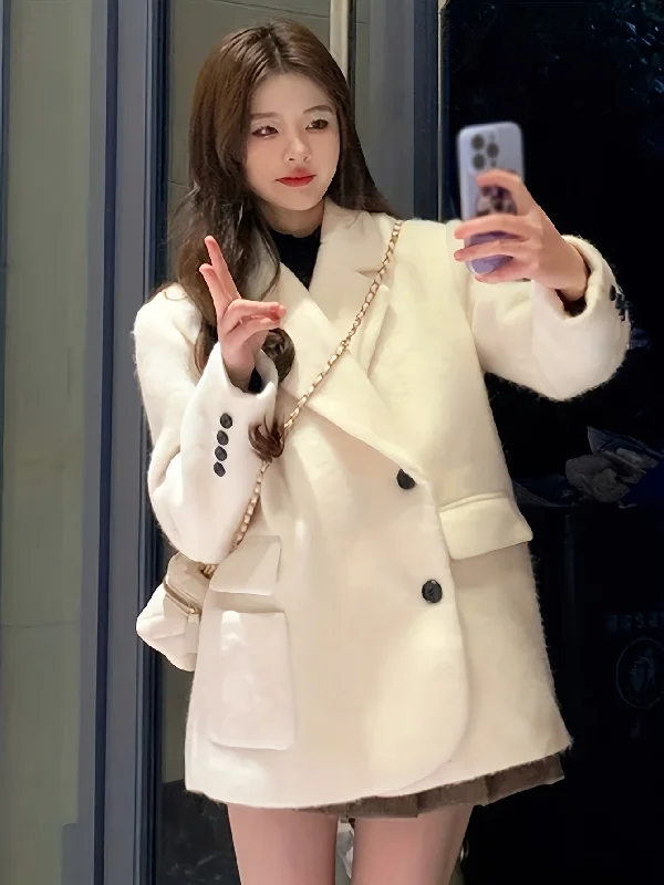Massive Savings Sixsr Button Front Notched Collar Coat, Casual Thermal Long Sleeve Pocket Blazer For Fall & Winter, Women's Clothing Massive Savings Sixsr Button Front Notched Collar Coat, Casual Thermal Long Sleeve Pocket Blazer For Fall & Winter, Women's Clothing