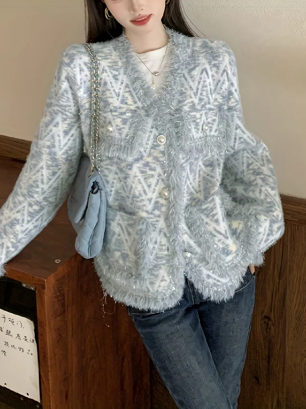 Weekend Specials to Indulge In Sixsr Open Front Tassel Cardigan, Casual Long Sleeve Patch Pockets Outwear, Women's Clothing