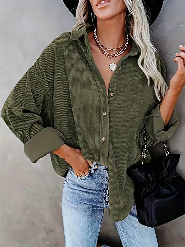 Best Seller Sixsr Solid Drop Shoulder Shirt, Casual Button Front Long Sleeve Shirt, Women's Clothing Best Seller Sixsr Solid Drop Shoulder Shirt, Casual Button Front Long Sleeve Shirt, Women's Clothing