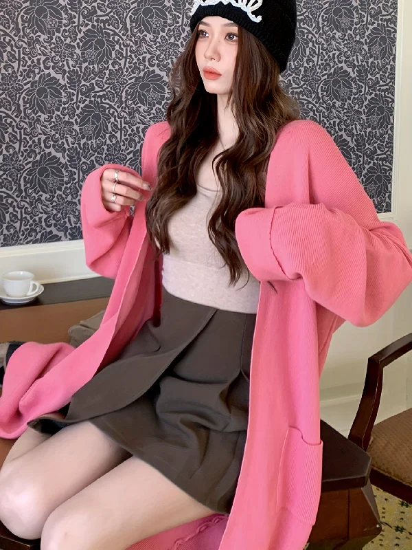 Weekend Savings Spectacular Sixsr Solid Open Front Cadigan, Casual Long Sleeve Drop Shoulder Outwear, Women's Clothing Weekend Savings Spectacular Sixsr Solid Open Front Cadigan, Casual Long Sleeve Drop Shoulder Outwear, Women's Clothing