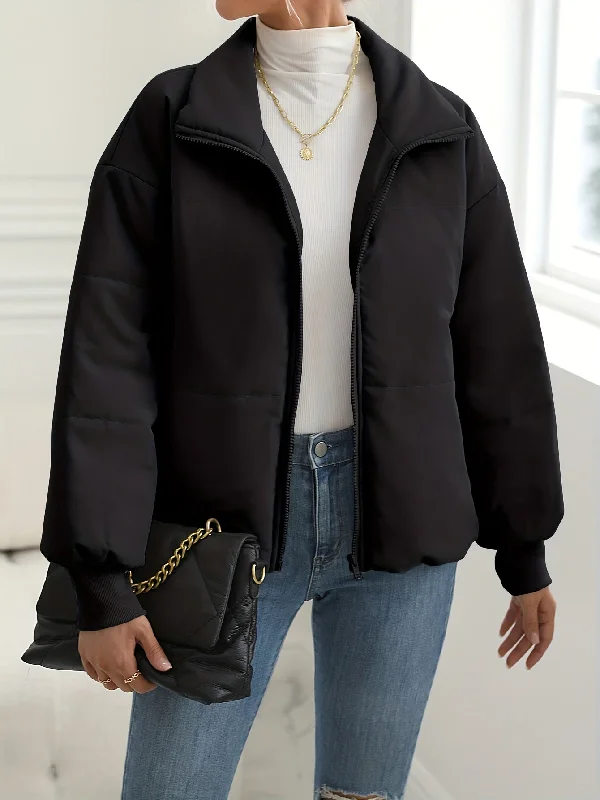 Weekend Savings Bonanza Sixsr Zip Up Solid Coat, Casual Long Sleeve Winter Warm Outerwear, Women's Clothing Weekend Savings Bonanza Sixsr Zip Up Solid Coat, Casual Long Sleeve Winter Warm Outerwear, Women's Clothing
