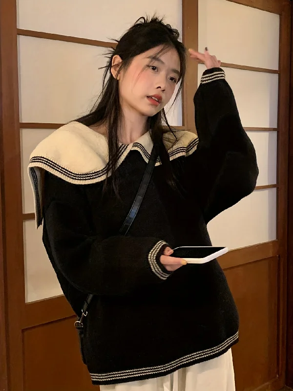 Act Now Sixsr Color Block Knit Sweater, Casual Crew Neck Long Sleeve Sweater, Women's Clothing Act Now Sixsr Color Block Knit Sweater, Casual Crew Neck Long Sleeve Sweater, Women's Clothing