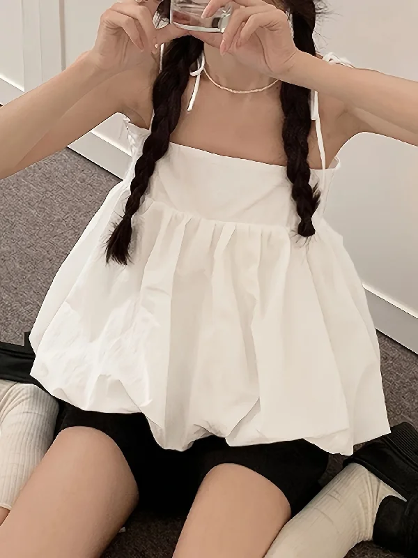 Weekend Discounts to Snag Sixsr Solid Color Knot Strap Flare Top, Casual Sleeveless Straight Neck Cami Top For Summer, Women's Clothing Weekend Discounts to Snag Sixsr Solid Color Knot Strap Flare Top, Casual Sleeveless Straight Neck Cami Top For Summer, Women's Clothing