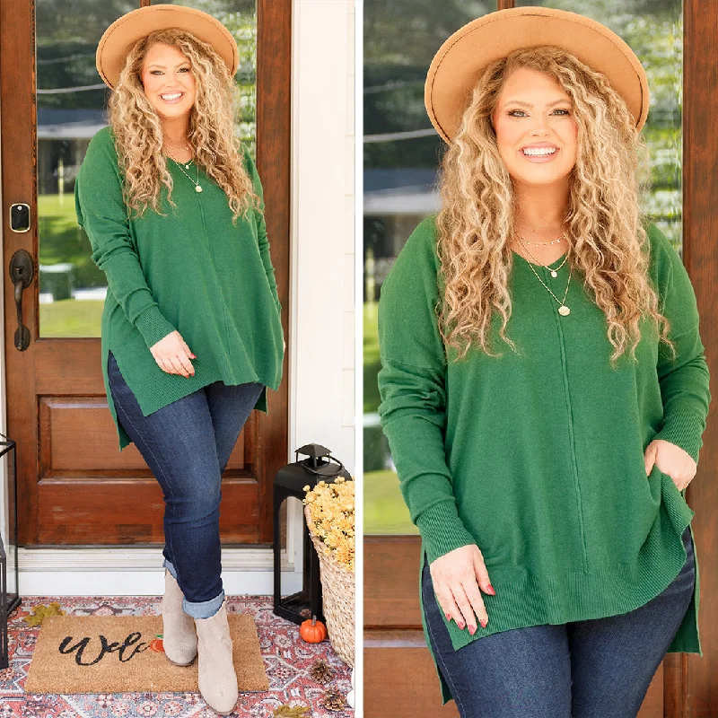 Fantastic Savings Miss Who I Was Sweater, Heather Dark Green