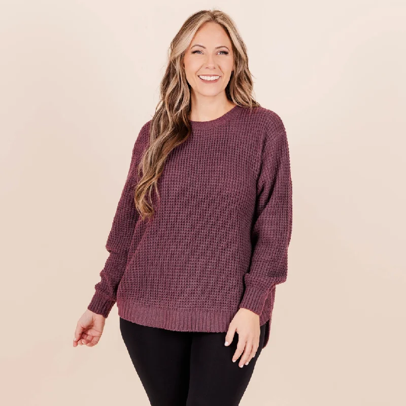 Hurry Up Call Me Tomorrow Sweater, Eggplant