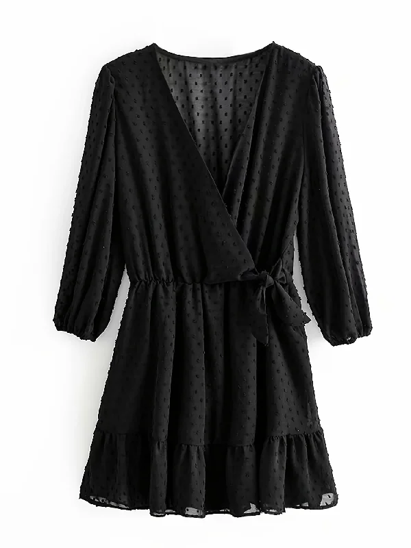 Final Offer Sixsr Elegant Swiss Dots Ruffle Dress, Lace Up Long Sleeve Loose Slim High Waist Tie Dresses, Women's Clothing Final Offer Sixsr Elegant Swiss Dots Ruffle Dress, Lace Up Long Sleeve Loose Slim High Waist Tie Dresses, Women's Clothing