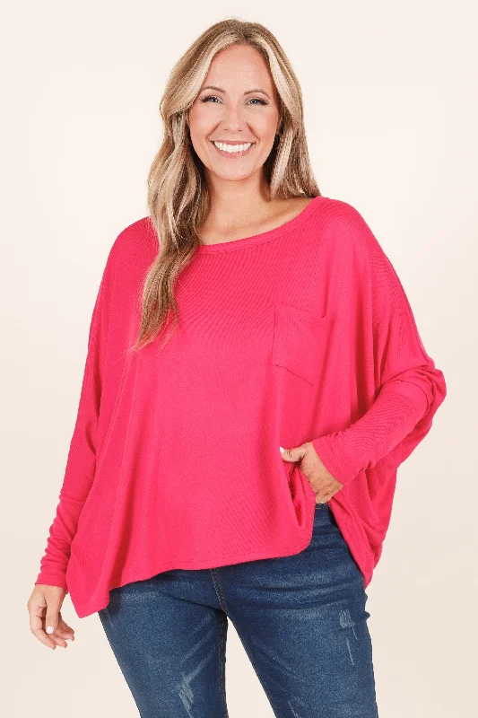 Weekend Deals That Please Out Of Sight, Out Of Mind Top, Hot Pink