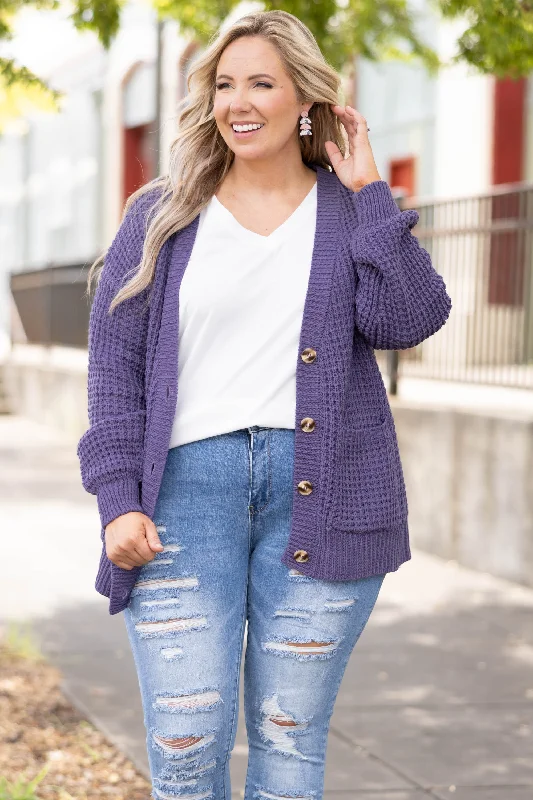 Reduced Price Just Throw It On Cardigan, Lilac Grey