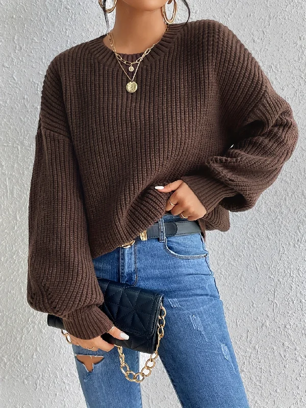 Weekend Bargains to Indulge In Sixsr Solid Crew Neck Pullover Sweater, Casual Long Sleeve Sweater For Fall & Winter, Women's Clothing Weekend Bargains to Indulge In Sixsr Solid Crew Neck Pullover Sweater, Casual Long Sleeve Sweater For Fall & Winter, Women's Clothing