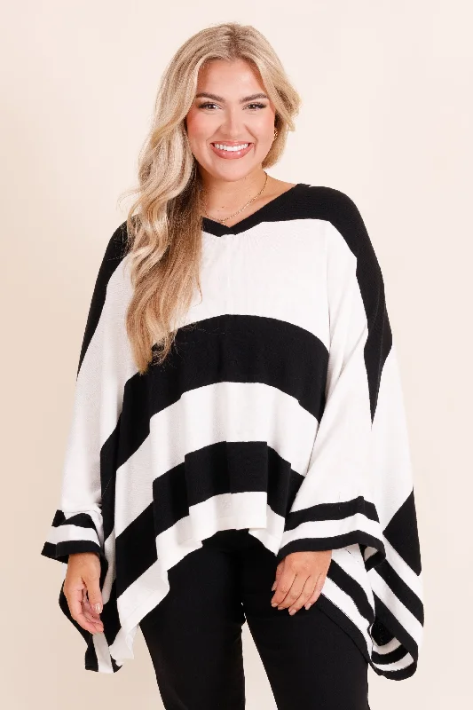 Now or Never Bold Lines Top, Black