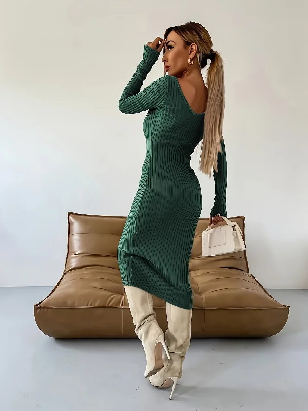 Shop and Save Sixsr Ribbed Solid Bodycon Dress, Elegant V Neck Long Sleeve Dress, Women's Clothing Shop and Save Sixsr Ribbed Solid Bodycon Dress, Elegant V Neck Long Sleeve Dress, Women's Clothing