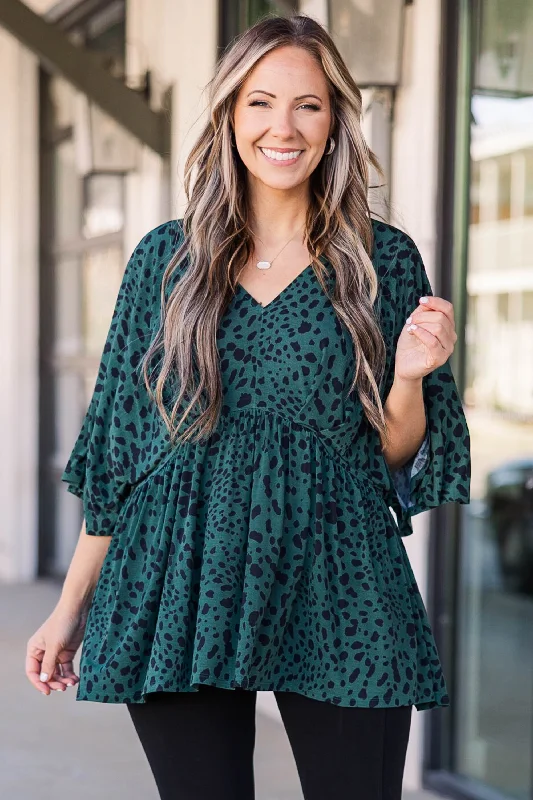Super Savings My Kinda Love Top, Hunter Green