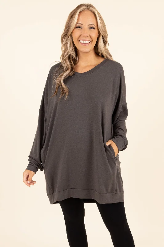 Online Deal Take It All Tunic, Ash Grey