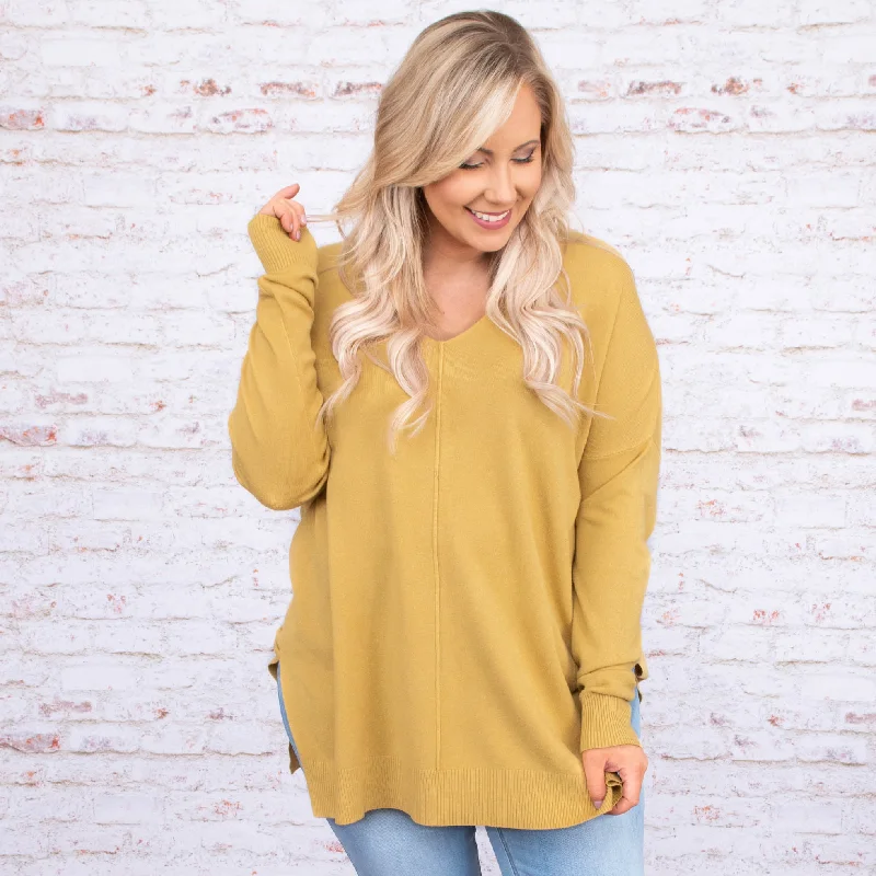 Weekend Wonders Await! Miss Who I Was Sweater, Light Mustard