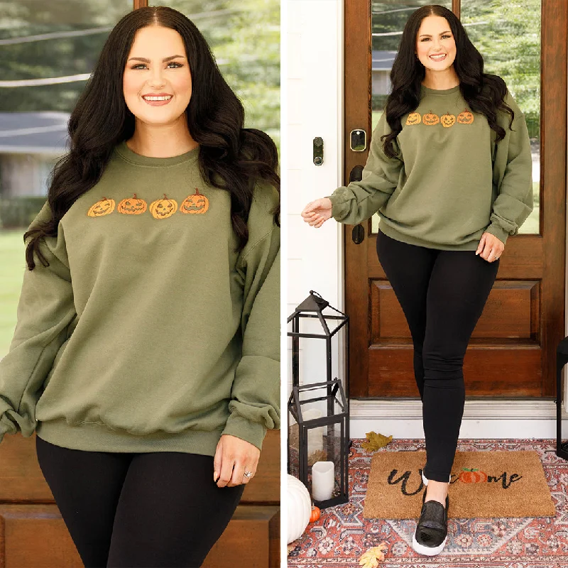 Limited Supply Pumpkin Pals Sweatshirt, Military Green
