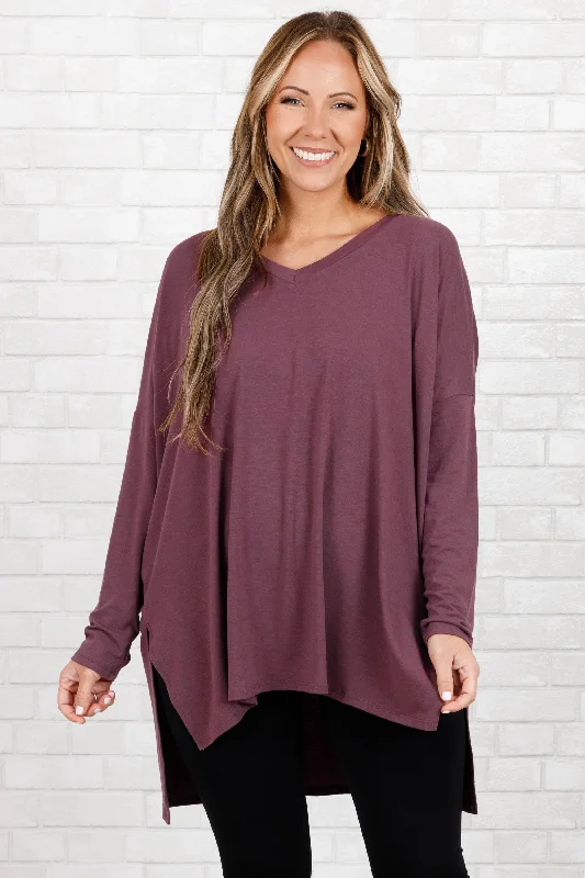 Weekend Wonders Await! What About You Top, Eggplant