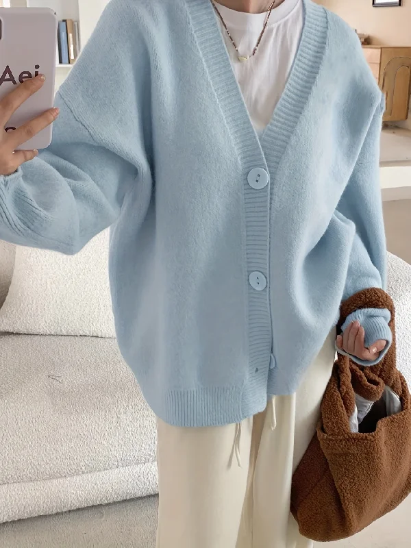 Reduced Price Sixsr Solid Button Front Cardigan, Casual Long Sleeve Drop Shoulder Outwear, Women's Clothing Reduced Price Sixsr Solid Button Front Cardigan, Casual Long Sleeve Drop Shoulder Outwear, Women's Clothing