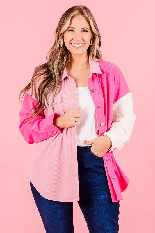 Weekend Bargains Just for You Rosewater Shacket, Pink Multi