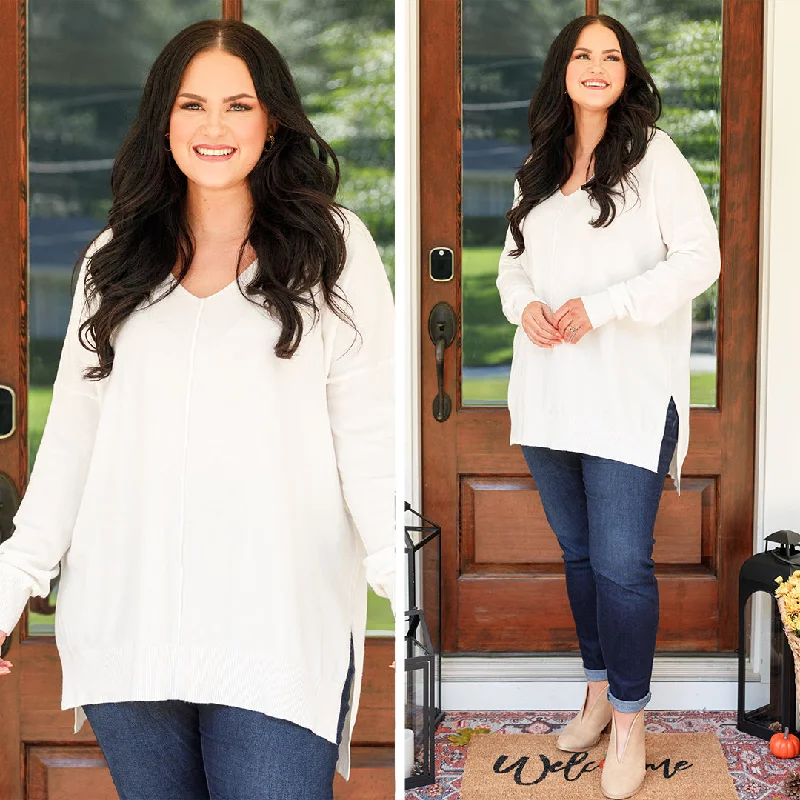 Weekend Discounts to Indulge In Miss Who I Was Sweater, Ivory